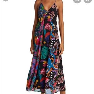 Farm Rio Dark Mixed Prints Maxi Dress - size S